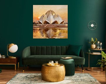 Lotus Temple, New Delhi, India by Johannas Art Creations