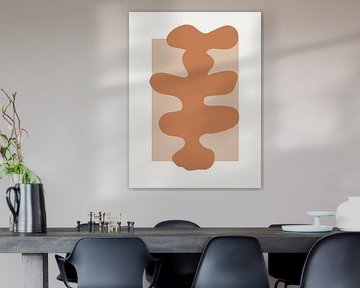 Coral - organische vorm in cloud, pink and caramel