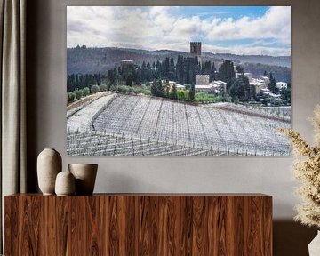 Snow in Badia a Passignano Abbey, Chianti, Tuscany by Stefano Orazzini