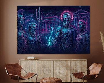 Cyberpunk gods at temples by Art & Soul Creations