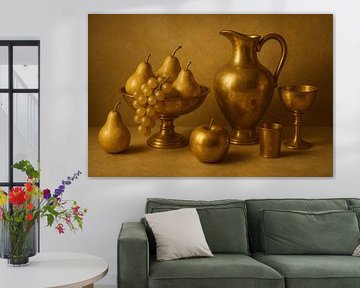 Klassisches Stillleben mit goldenen Früchten von Imperial Art House