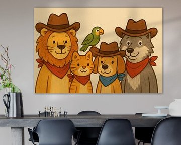 Friendly animal friends in western by Imperial Art House