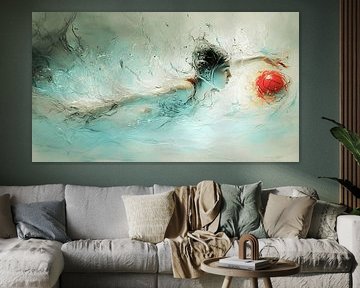 Full Speed | Water Polo Player with Red Ball by Karina Brouwer