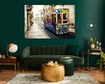The tram in Lisbon, Portugal (2) by André Blom Fotografie Utrecht