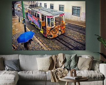 The tram in Lisbon, Portugal (4) by André Blom Fotografie Utrecht