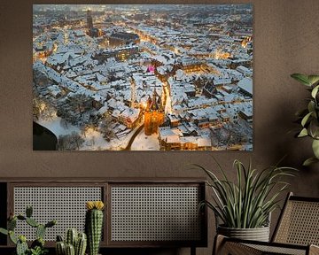 Zwolle Sassenpoort city gate during a cold winter sunset by Sjoerd van der Wal Photography