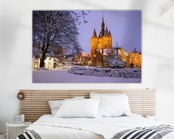 Zwolle Sassenpoort old city gate during a cold winter evening wi by Sjoerd van der Wal Photography