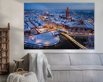 Zwolle downtown district during a cold winter sunset by Sjoerd van der Wal Photography