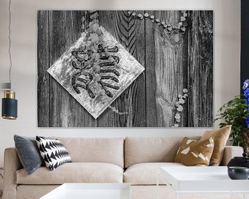 Koreanisches Zeichen auf Holztür Südkorea