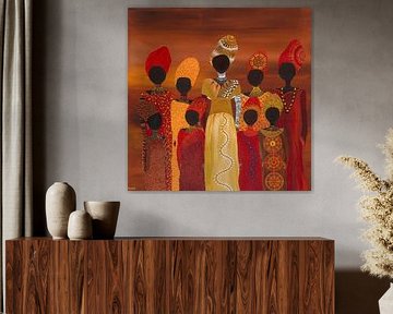 Afrikanische Frau malt Nana von Madelène van der Linden