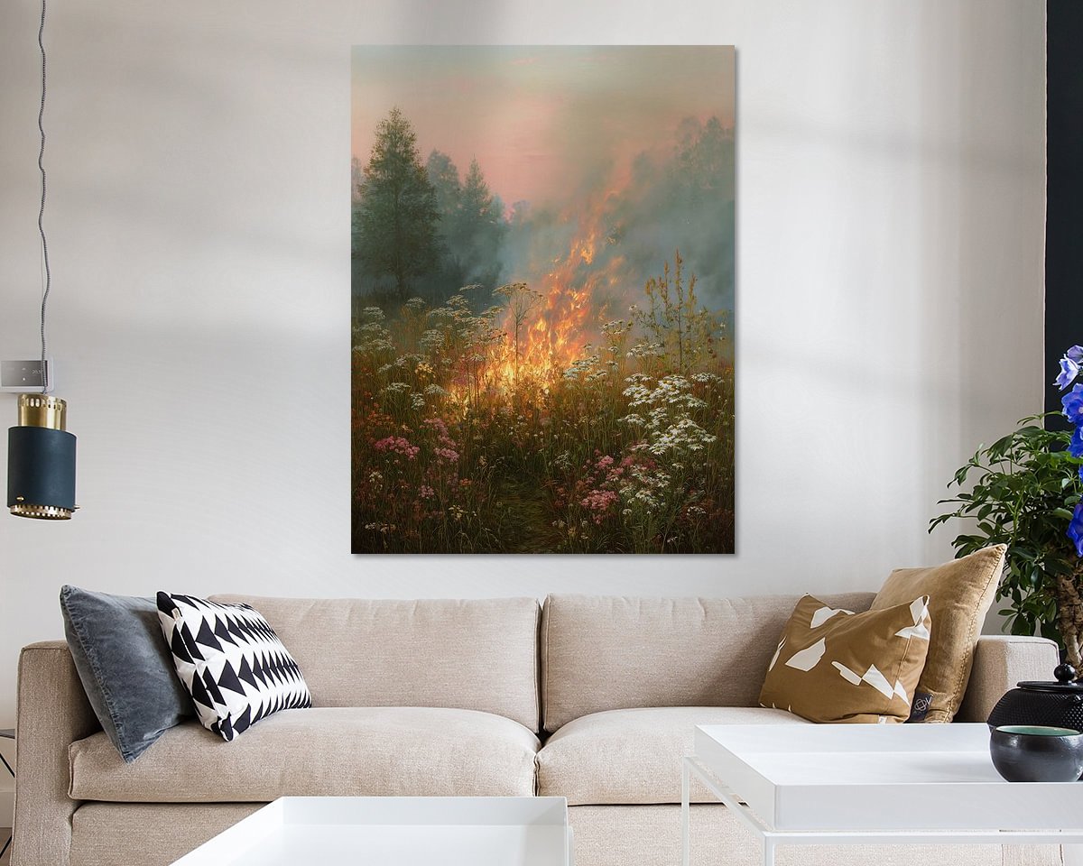 Voorbeeld van het werk in een kamer