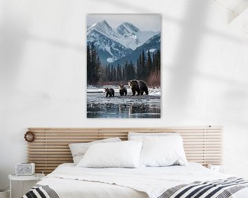 Grizzlyberen in het wild