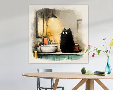 The secret life of cats - Quiet moment in the bathroom by Erika Kaisersot