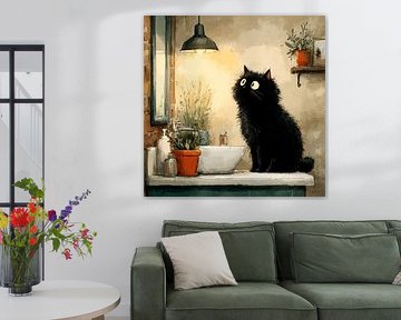 The secret life of cats - Bathroom | The cat and the light by Erika Kaisersot