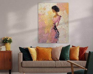 Abstract Female Figure - Soft colours by Lauren Wilde