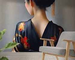 Voorbeeld van het werk in een kamer