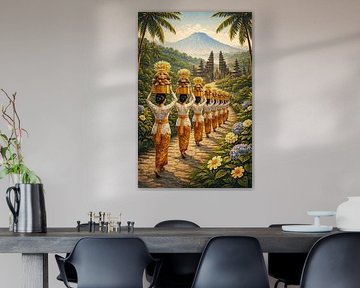 Balinesische Tempel-Opferprozession