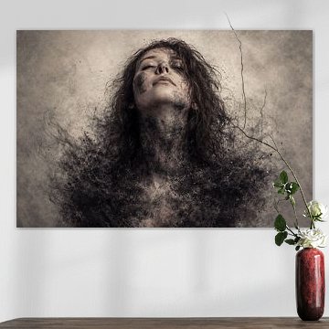 Portrait éthéré de fumée et de cendres