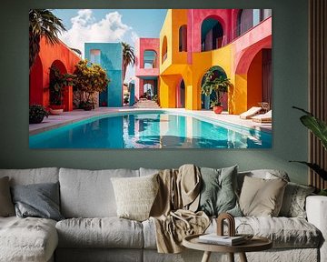 Modern building with pool by Mustafa Kurnaz