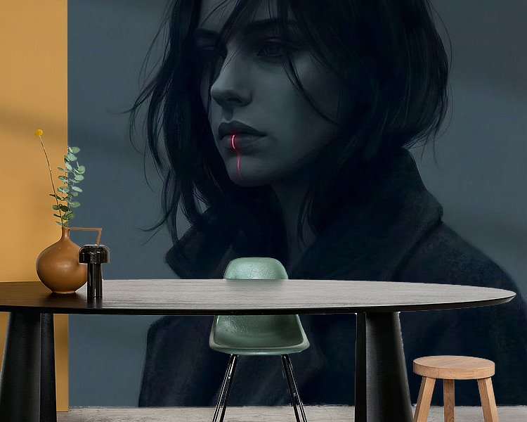 Voorbeeld van het werk in een kamer