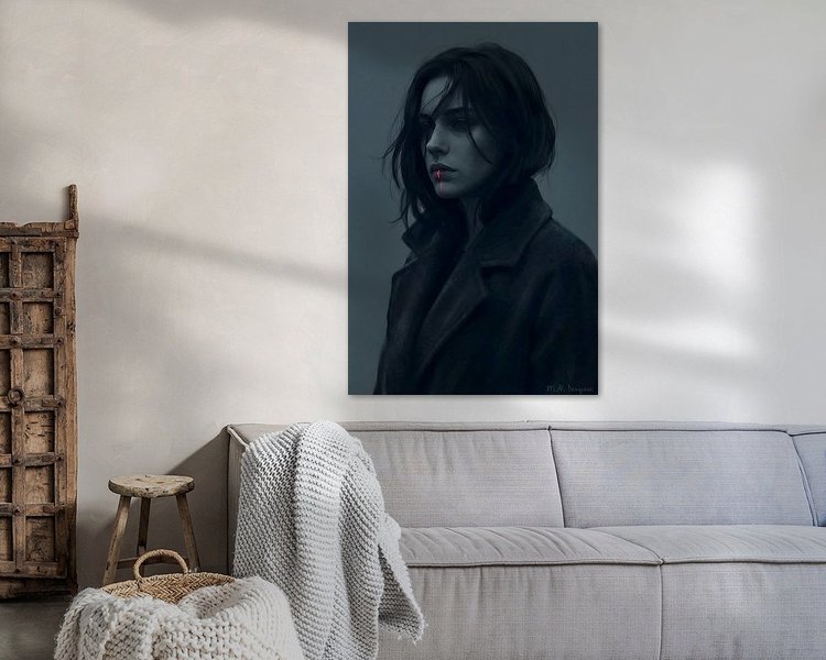 Voorbeeld van het werk in een kamer