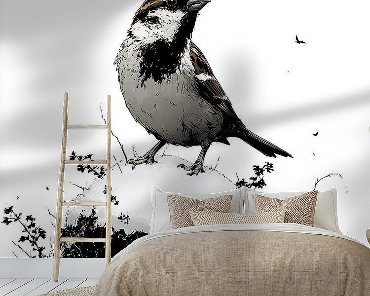 Voorbeeld van het werk in een kamer