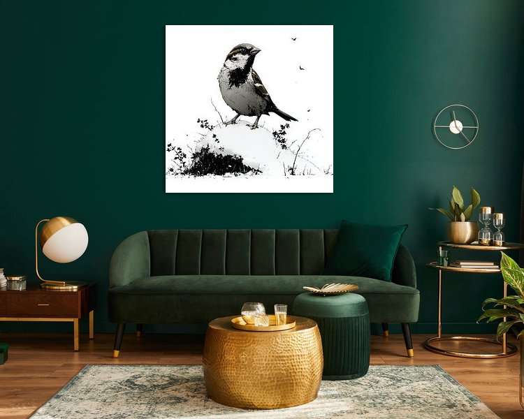 Voorbeeld van het werk in een kamer