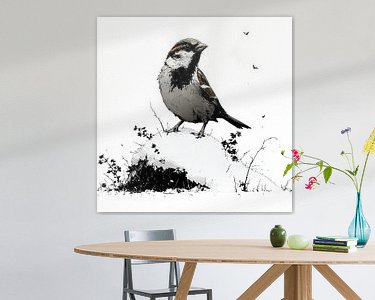 Voorbeeld van het werk in een kamer