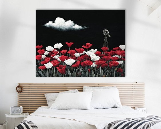 Voorbeeld van het werk in een kamer