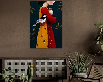 Safe Haven, das Mädchen und die Vögel von Atelier Pink Blossom