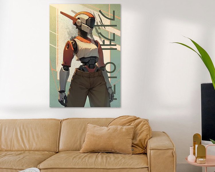 Voorbeeld van het werk in een kamer