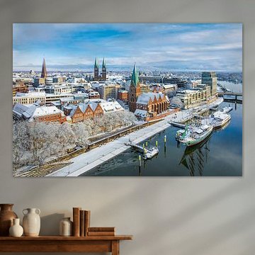 Schlachte in Bremen, Deutschland an einem Wintertag