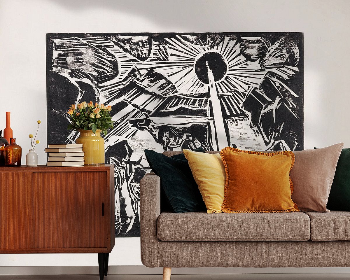Voorbeeld van het werk in een kamer