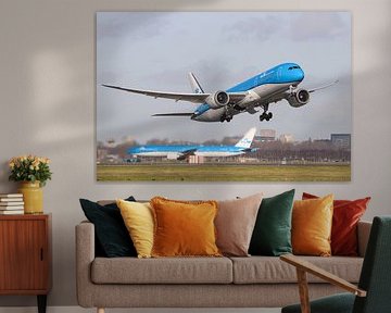KLM Boeing 787-9 Take off - AMS