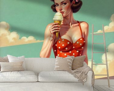 Voorbeeld van het werk in een kamer