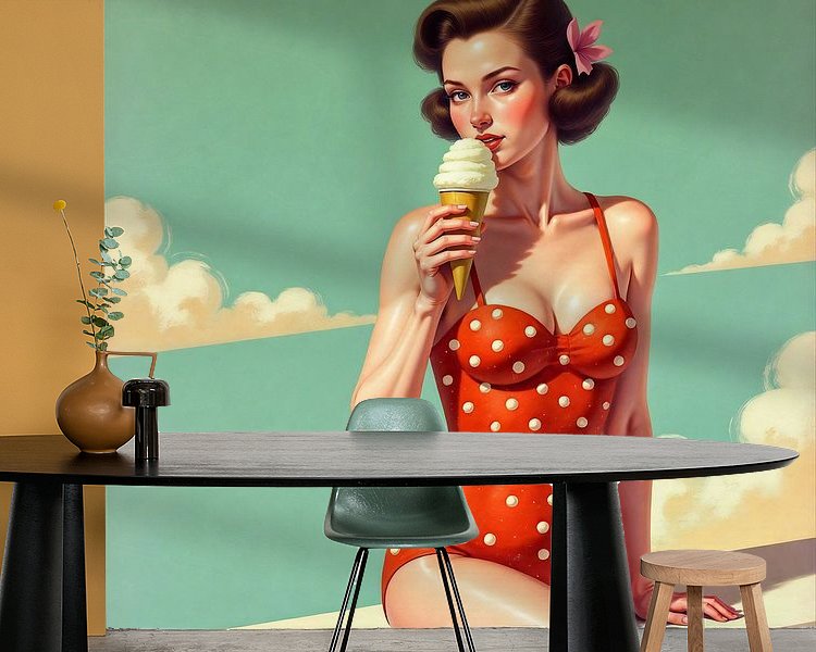 Voorbeeld van het werk in een kamer