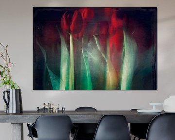 Verträumte rote Tulpen Stillleben von Dirk Wüstenhagen
