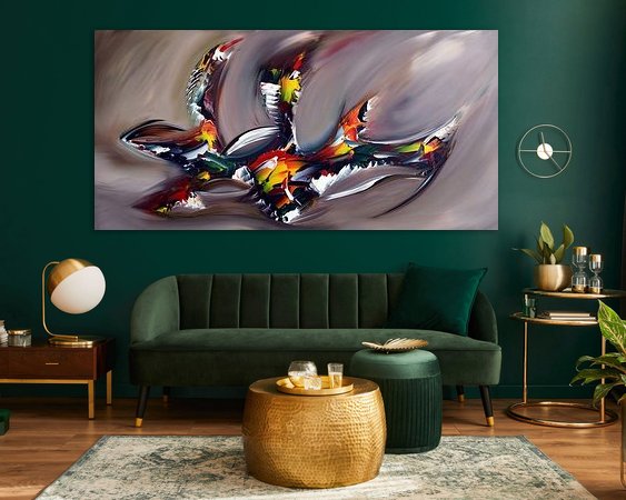 Voorbeeld van het werk in een kamer