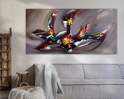 Voorbeeld van het werk in een kamer