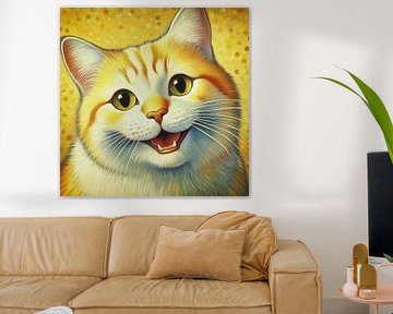 Glückliche gelbe Katze