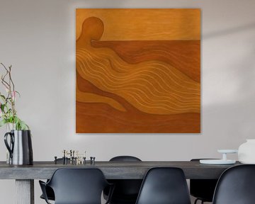 Frau am Horizont liegend Abstrakt