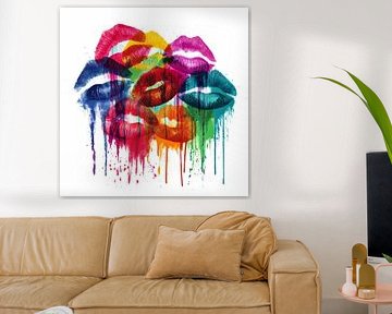 Kleurrijke douche van kussen