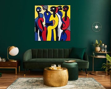 Abstract Feestje met groep mensen