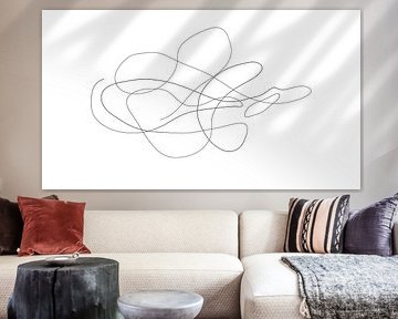 Vloeiende paden: Minimalistische abstracte doorlopende lijnkunst