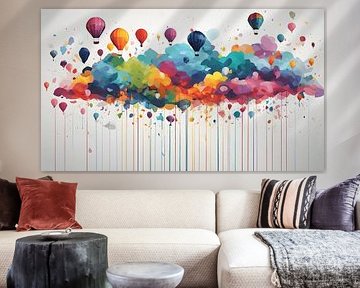 Painting hot air balloons colourful by WeLoveArt