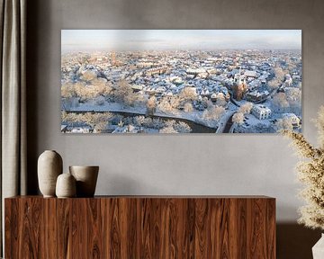 La vieille porte de Zwolle Sassenpoort par une froide matinée d'hiver sur Sjoerd van der Wal Photographie