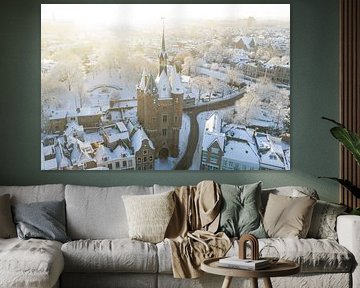 Zwolle Sassenpoort old city gate during a cold winter morning by Sjoerd van der Wal Photography