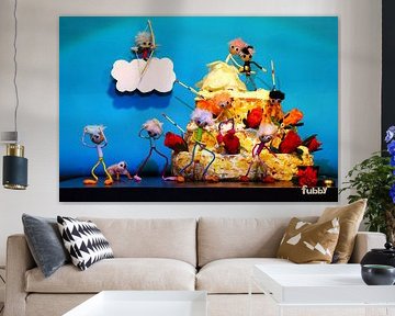 Fubby bruiloft met cupido die voor liefde zorgt. van Sailographic Paula