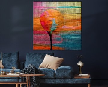 Abstracte Bomen in een Kleurrijk Lijnenveld. Deel 1