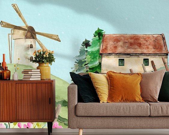 Voorbeeld van het werk in een kamer